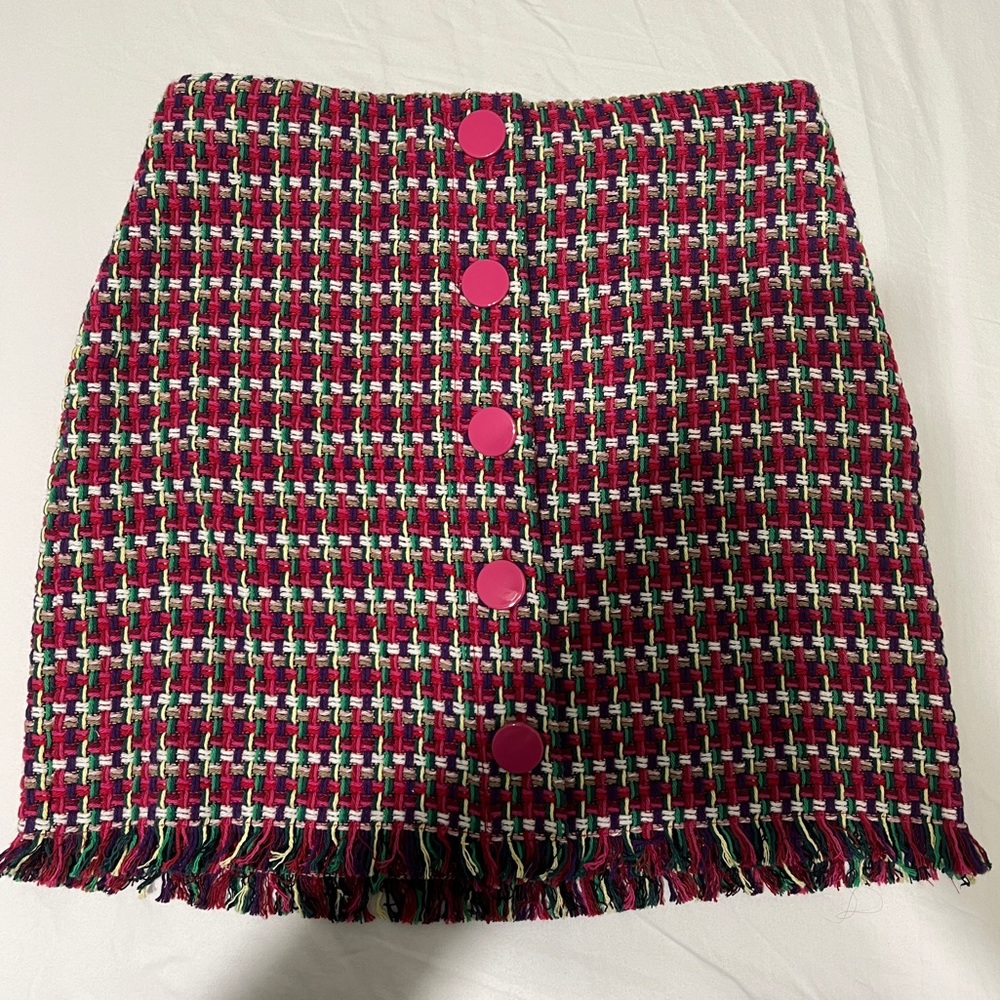 COPY - Zara Woman's High Waist Textured Mini Pink Skirt